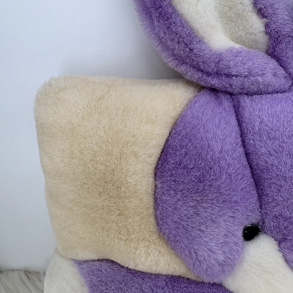 VTG ANGEL TOY CORP PURPLE BUNNY‎ RABBIT SQUARE PILLOW STUFFED ANIMAL PLUSH 12